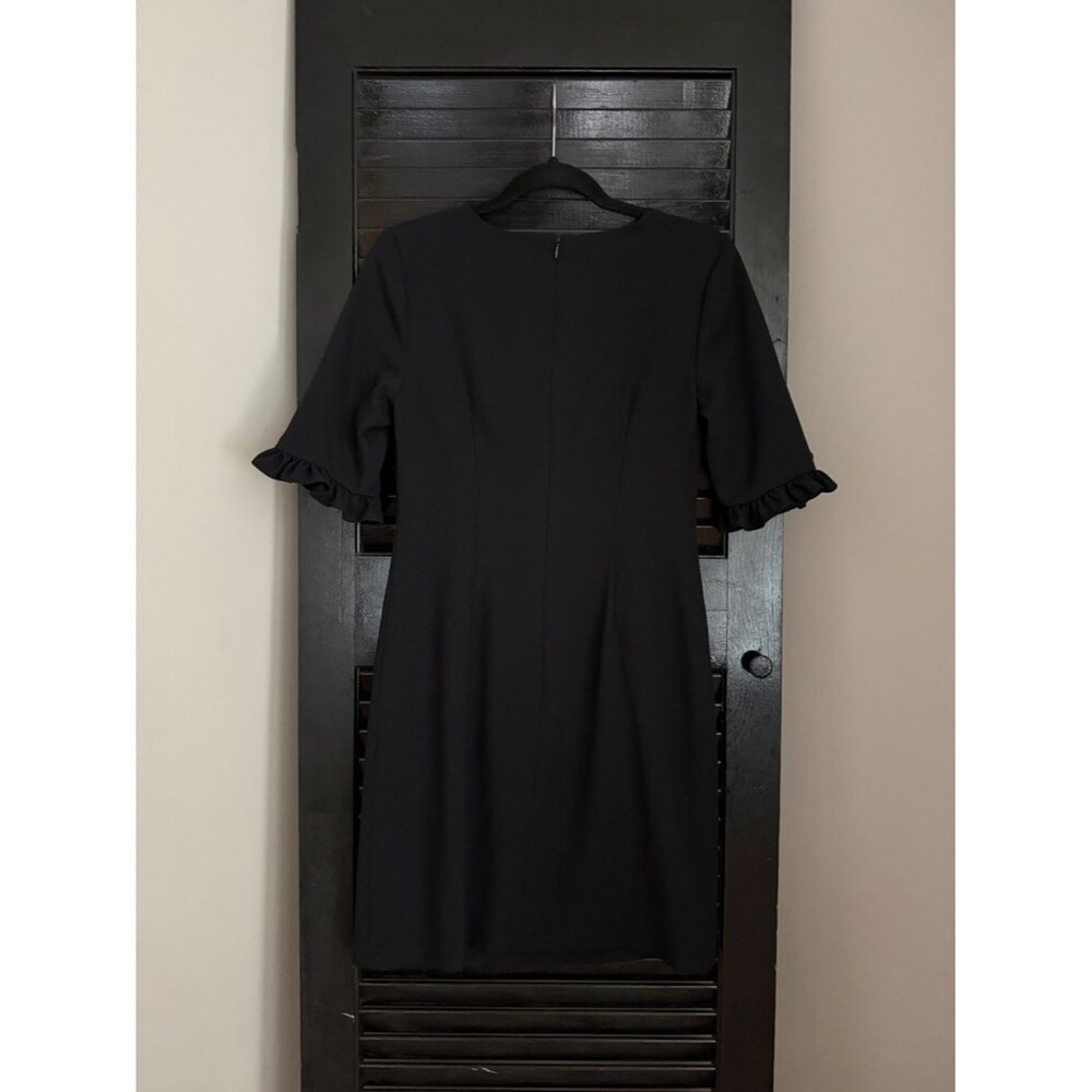 Karl Lagerfeld Paris Black Sheath Dress Pearl Sleeve Size 4 - Picture 4 of 9